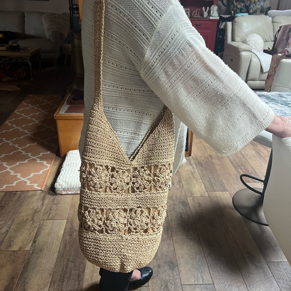 Crochet look hobo crossbody bag unbranded - Picture 13 of 14